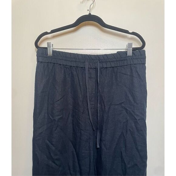 Talbots Plus WASHED LINEN WIDE LEG PANTS in Black size 3X NWT - Picture 5 of 10